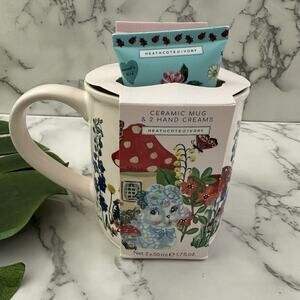 Nathalie Lete Ceramic Mug Lotion Set New Pink Mushroom Poodle Floral Heathcote
